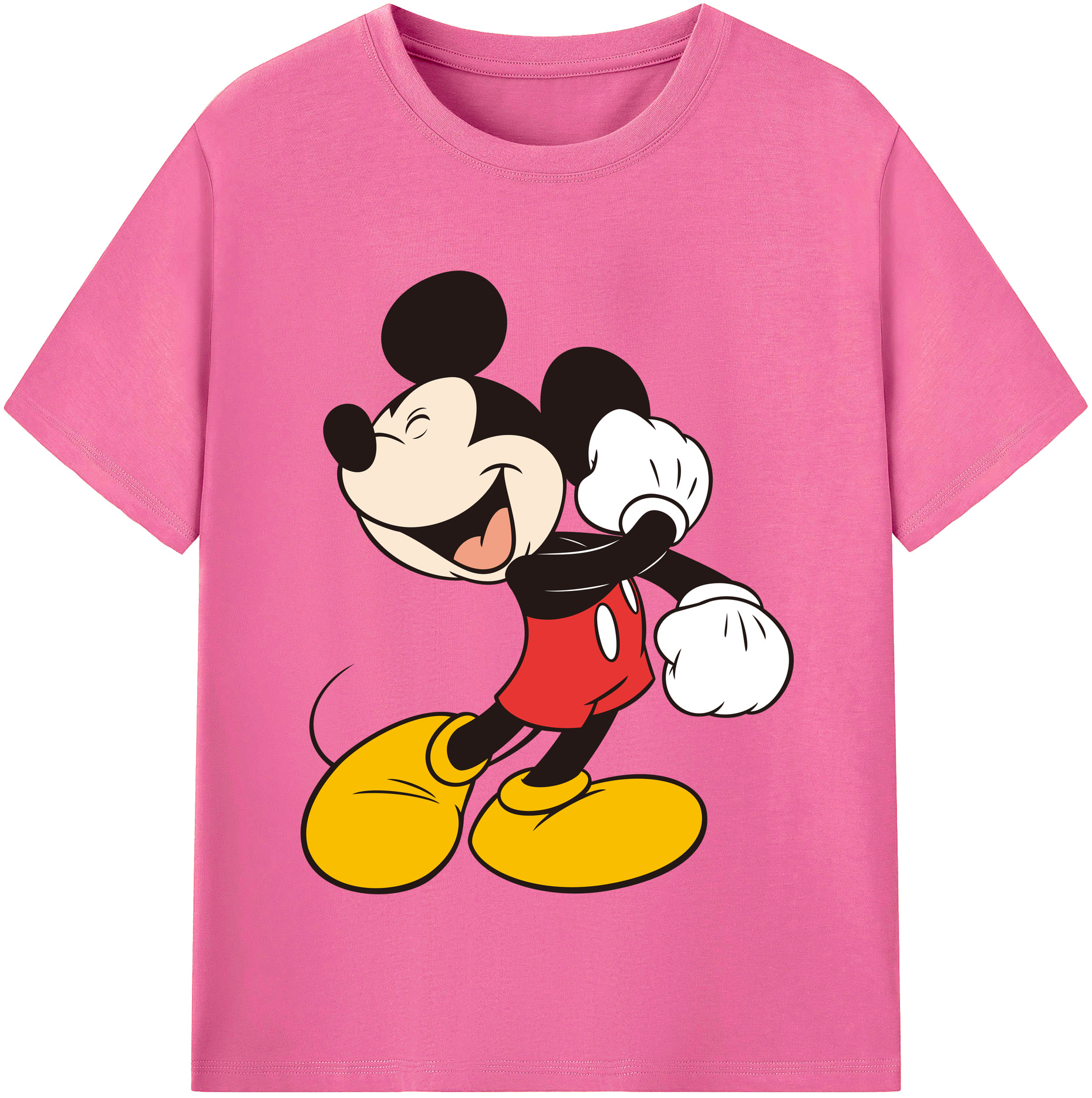 （画像用） ミッキーマウス Mickey Mouse レディースカジュアルプリントTシャツ（綿100％）